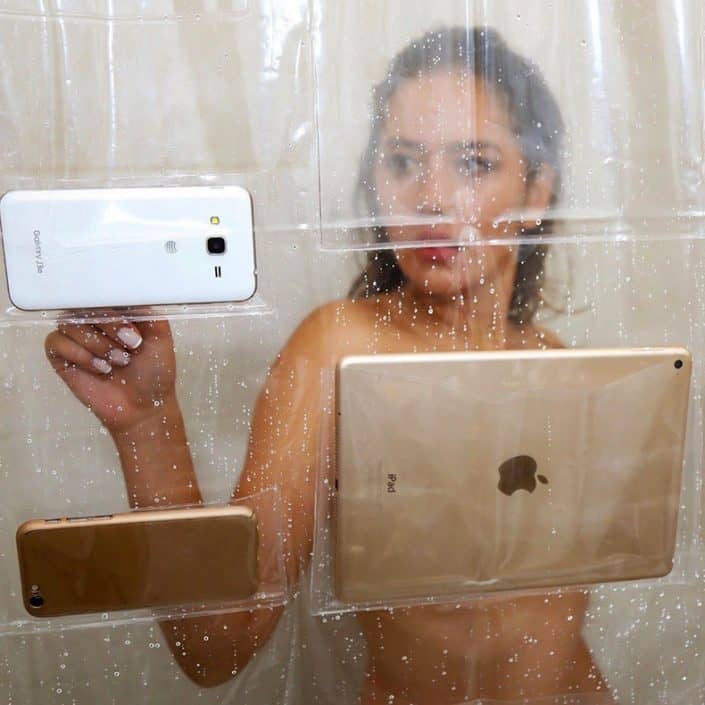 Clear-Shower-Curtain-with-Mobile-Device-Pockets