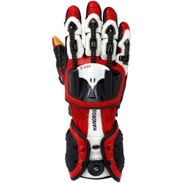 armored-motorcycle-gloves in red accent color