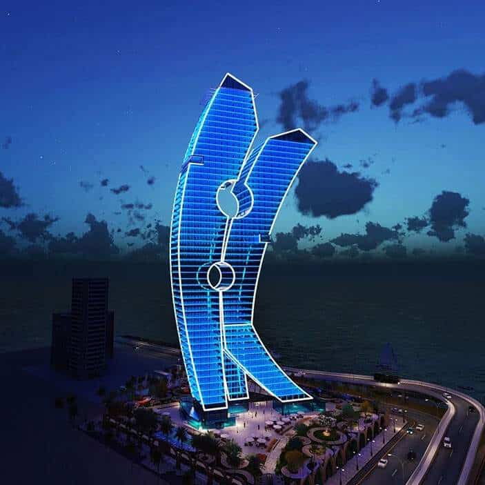 Dubai's Clothespin Tower3