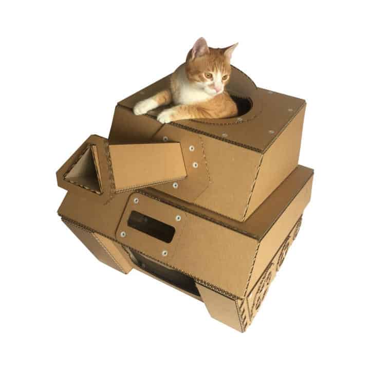 Battle Tank Cardboard Cat House