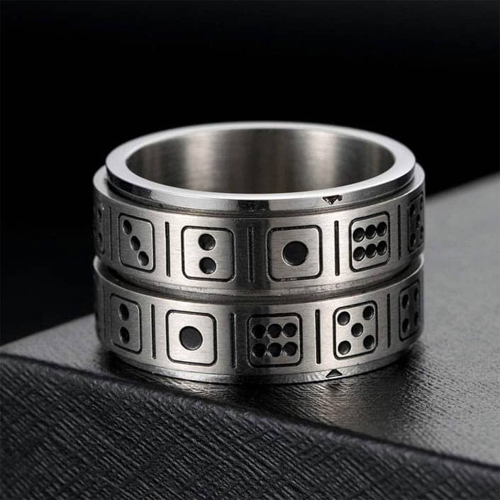 Titanium Dice Spinner Ring