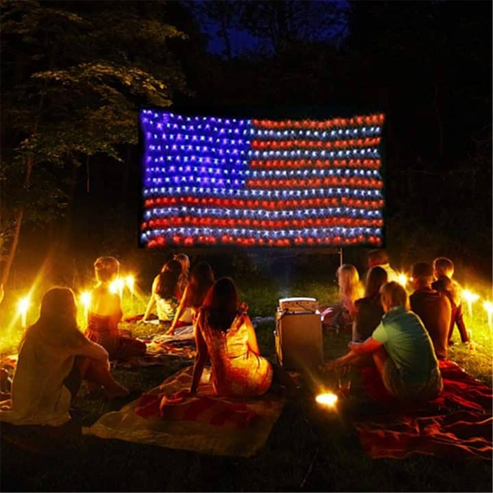 Giant American Flag String Lights
