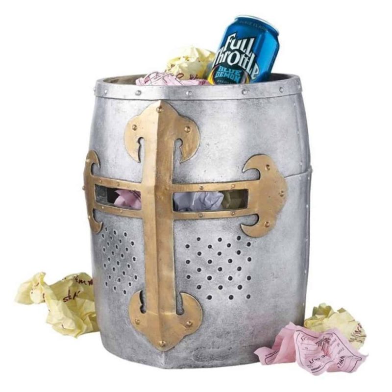 Crusader's Great Helm Gothic Trash Bin