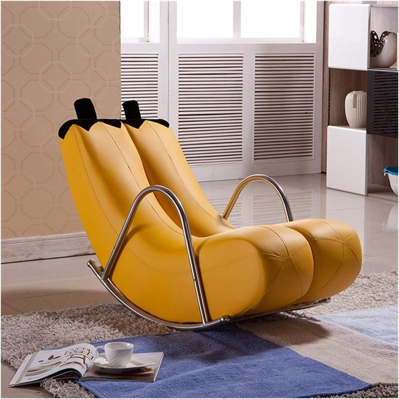Leather Banana Rocking Chair Recliner
