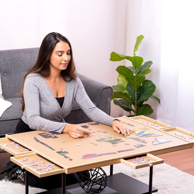 Rotating Wooden Jigsaw Puzzle Table 2